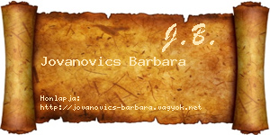 Jovanovics Barbara névjegykártya